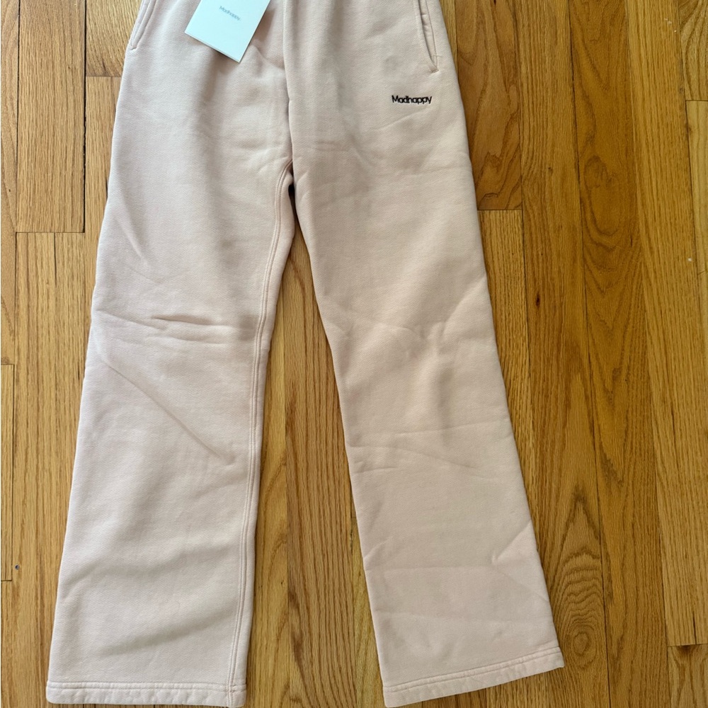 Madhappy straight leg fleece Tan/light salmon Sweatpants Cozy Casual Joggers